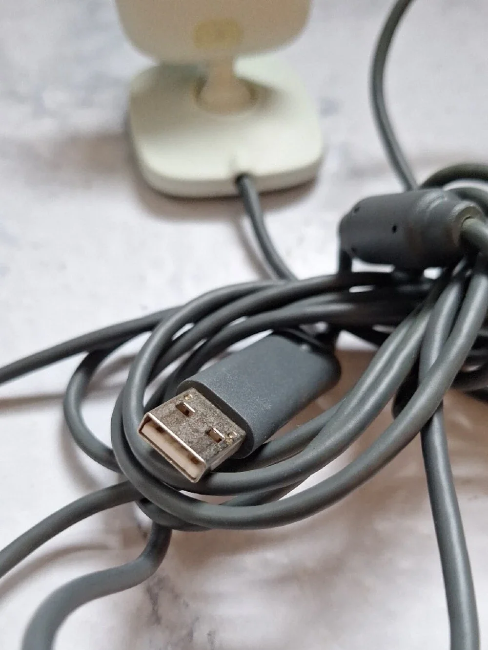 Xbox, White Webcam with Long Gray USB Cable